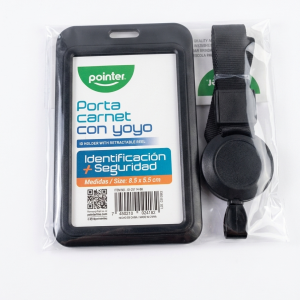 Porta Carnet con Yoyo Negro Pointer
