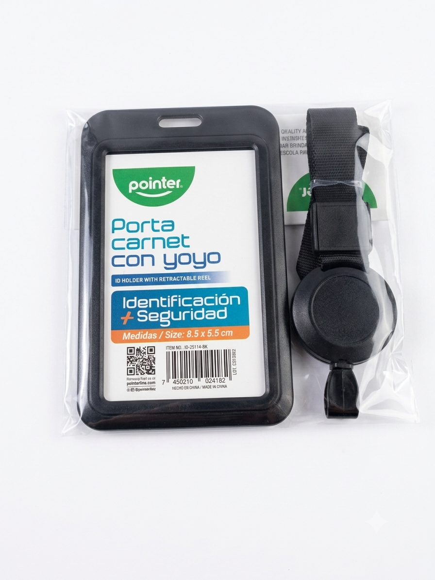 Porta Carnet con Yoyo Negro Pointer