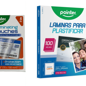 Láminas De Plastificar 100 Hojas Tamaño Carta y Carnet