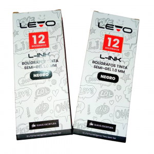 Bolígrafo LEVO L-INK  Azul y Negro X12 (Caja)