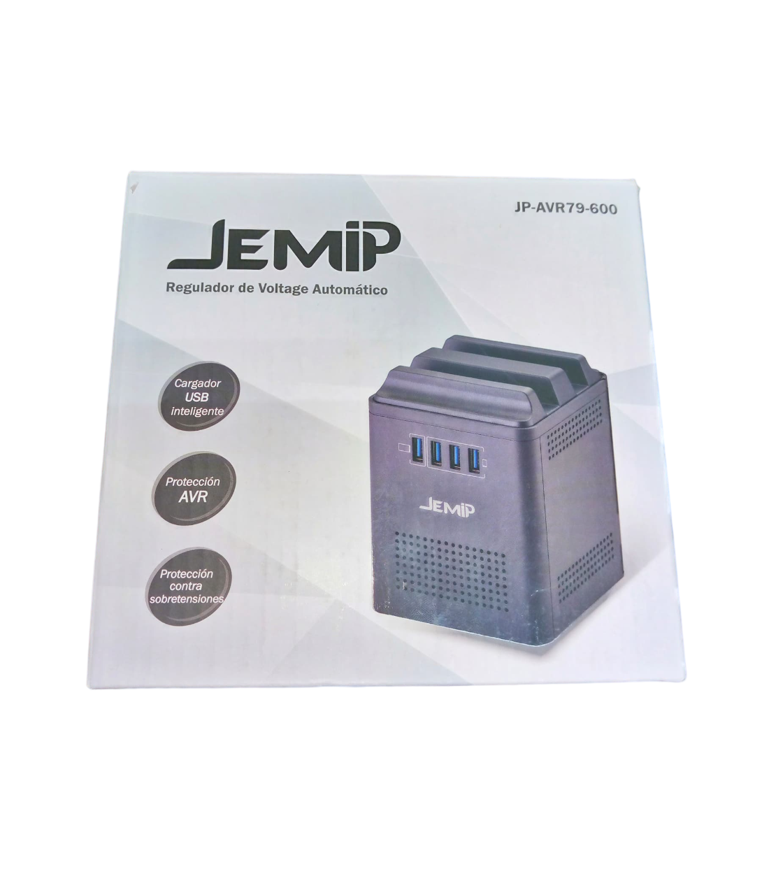 Regulador Jemip 600va 300w 4 Tomas / 4 Puertos Usb