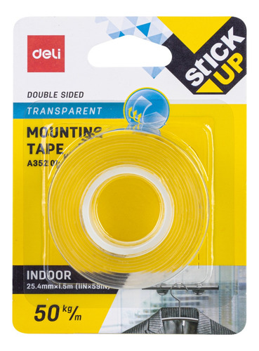 Cinta Multipropósito Transparente Deli 25.4mm*1.5m