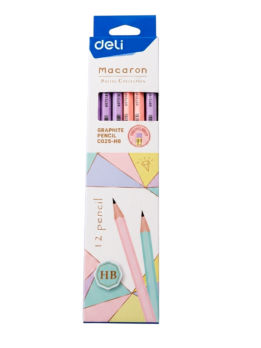 Lápiz de Grafito HB Macaron-Deli caja de 12und